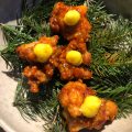 Korean fried rabbit, kumquat Koso, gochujang honey